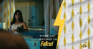 fallout on prime lucy in front of atomic 60s curtains