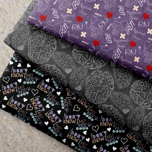 medical occupations and healthcare fabrics by the mad craft duckie studio